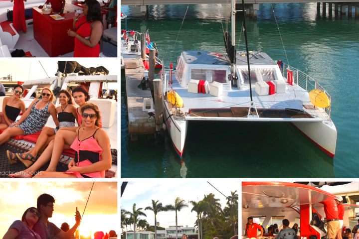 a group of people riding on the back of a boat