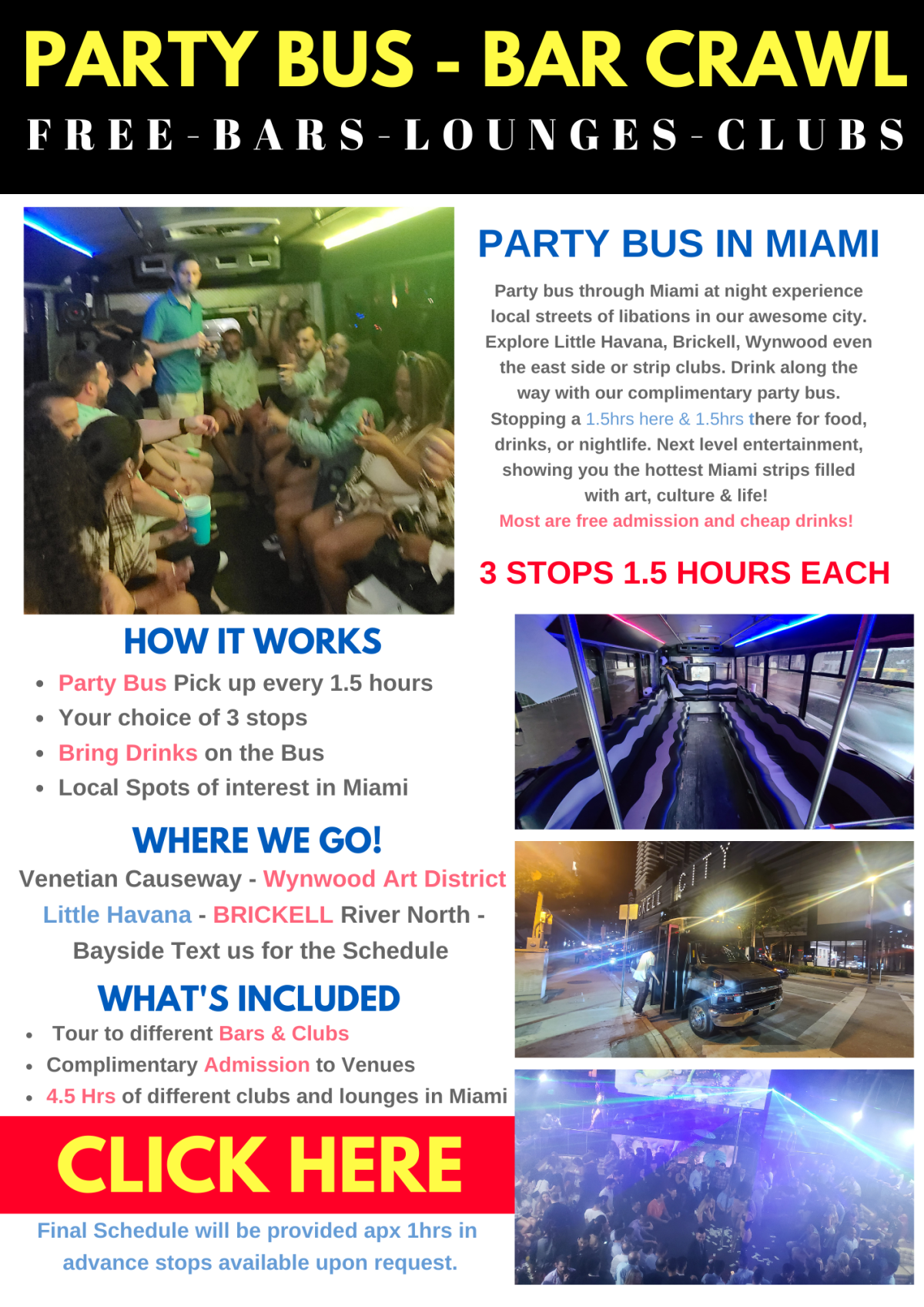 Party Bus Bar crawl Flyer
