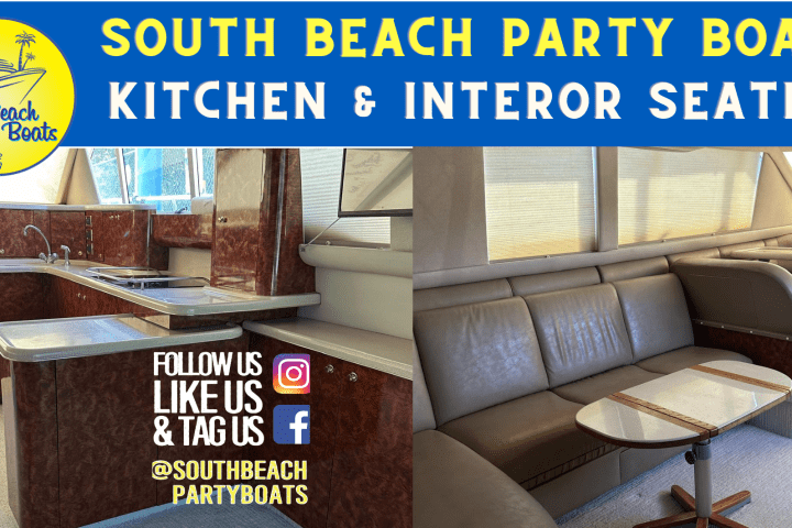 48 Foot Sea Ray Fly Bridge interior & kitchen